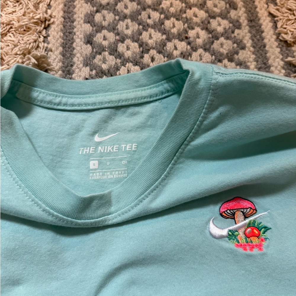 Nike Mint Green Women’s Tee with Mushroom Embroidery